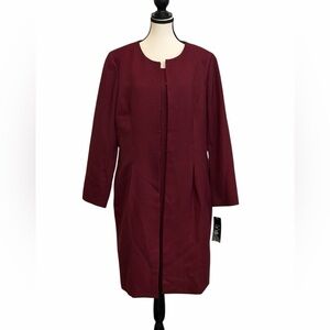 🧥 Le Suit Bordeaux 2-Piece Dress & Jacket Set | US 14